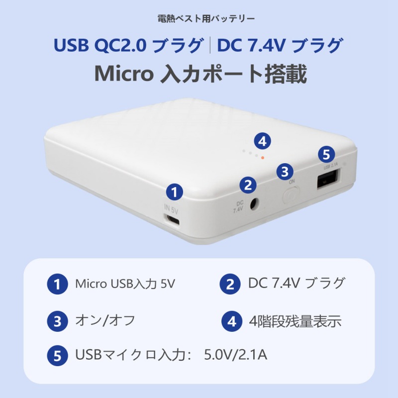 電熱ベスト用バッテリー