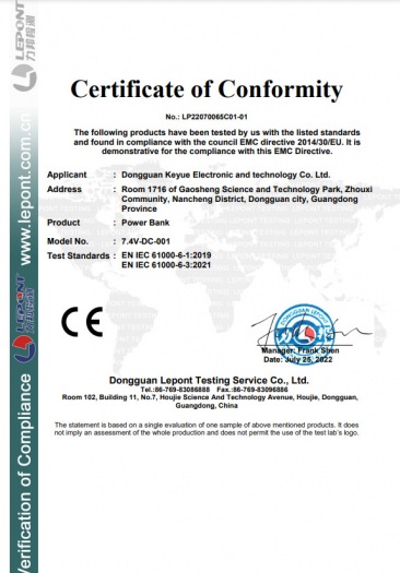 Certificate of Conformity